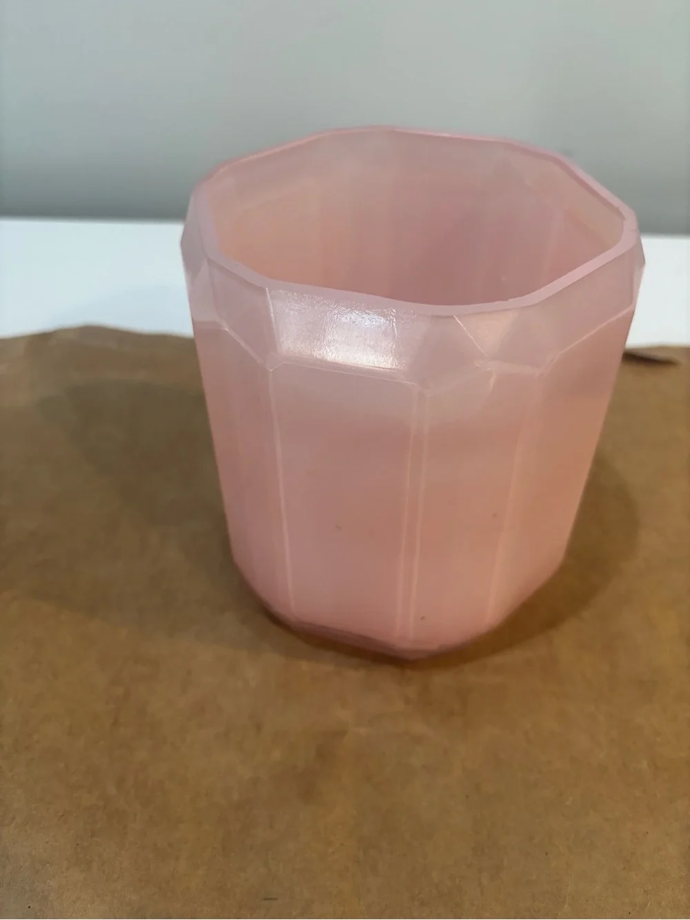 Pink Octagonal Tumbler Flower Vase